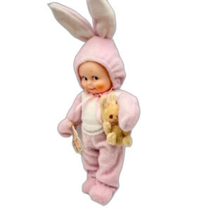 Jesco Cameo Kewpie In Pink Bunny Outfit With Ears Doll 1987 Vintage